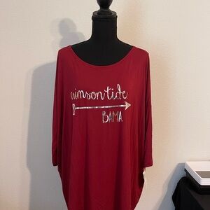 Women’s NWT University of Alabama Crimson Tide Piko Top Round Neck Size Medium